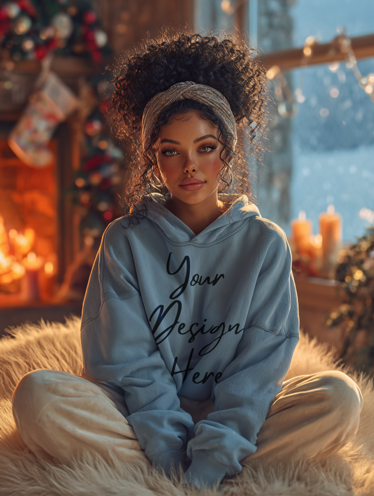 Blue Hoodie Mockup PNG 300 DPI | High-Resolution Realistic Mockup by Dazzle Darling